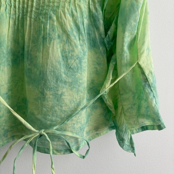 Aritzia Wilfred La Boheme Delacroix Ruffle Green Blouse - Picture 7 of 11